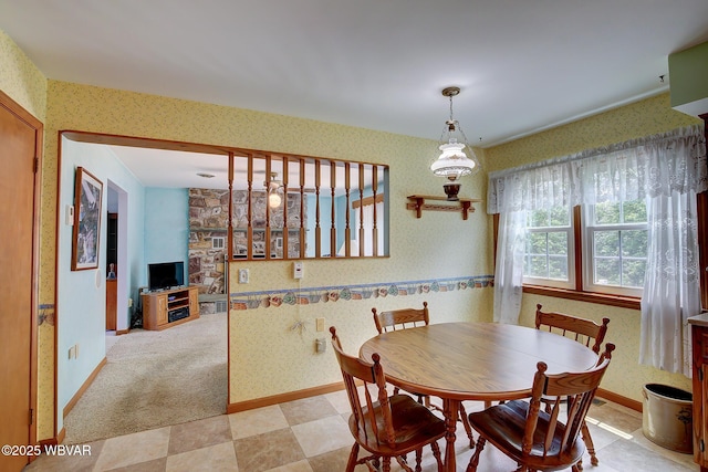 43 Hillcrest Ln, Williamsport, PA 17701 - dining space with wallpapered walls and light flooring