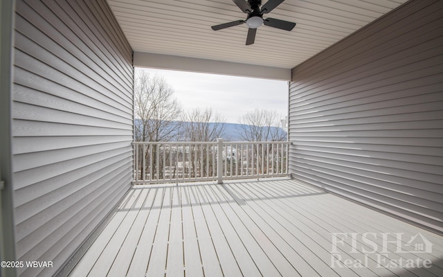 deck featuring a ceiling fan