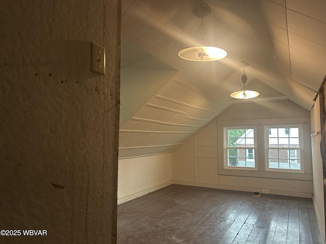 2401 Linn St, Williamsport, PA 17701 - additional living space with dark wood-type flooring and lofted ceiling