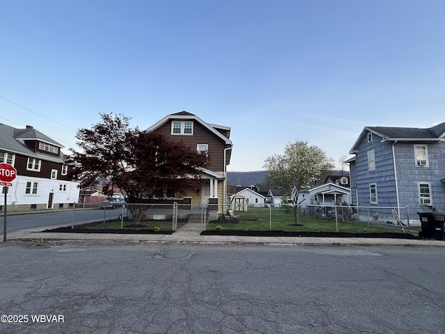 2401 Linn St, Williamsport, PA 17701 - view of front of house with a fenced front yard, a gate, and a residential view