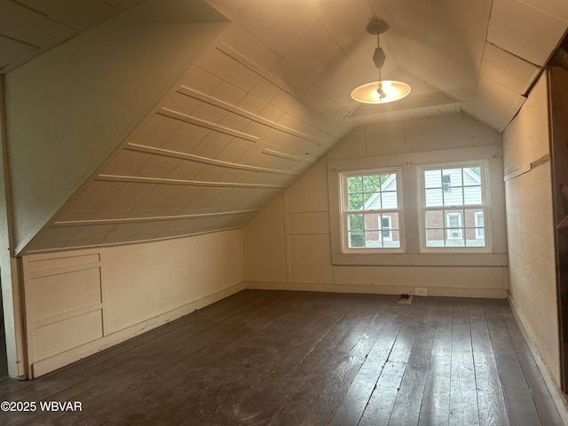 2401 Linn St, Williamsport, PA 17701 - additional living space featuring vaulted ceiling and dark wood-style floors