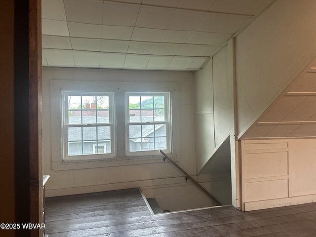 2401 Linn St, Williamsport, PA 17701 - stairway featuring a drop ceiling and hardwood / wood-style flooring