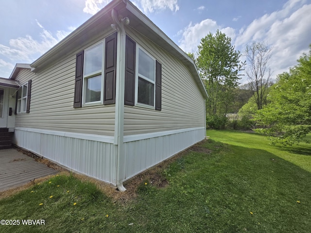 140 Bittners Park Rd, Trout Run, PA 17771 - view of side of home featuring a yard and a wooden deck