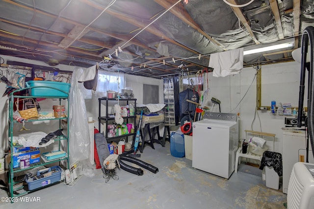 below grade area with washer / clothes dryer