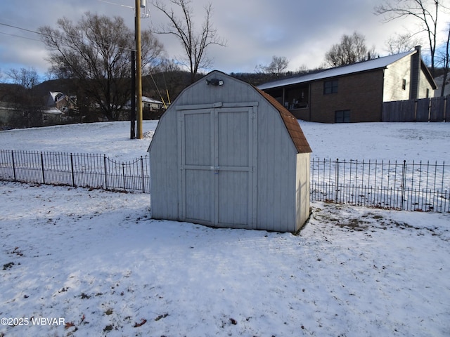 view of snow covered structure