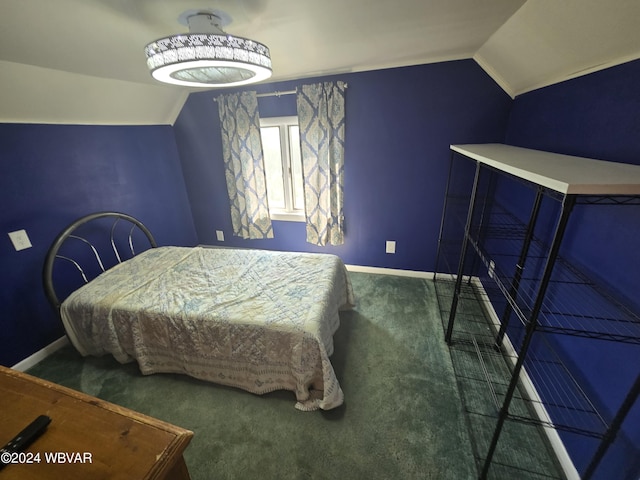 117 Kendall Ave, Jersey Shore, PA 17740 - carpeted bedroom with vaulted ceiling and baseboards