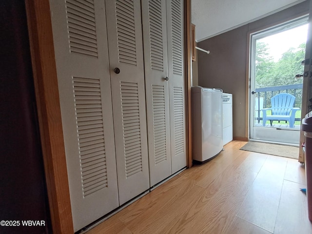 442 Mcelhattan Dr, Lock Haven, PA 17745 - laundry room with washer and clothes dryer and light wood-type flooring