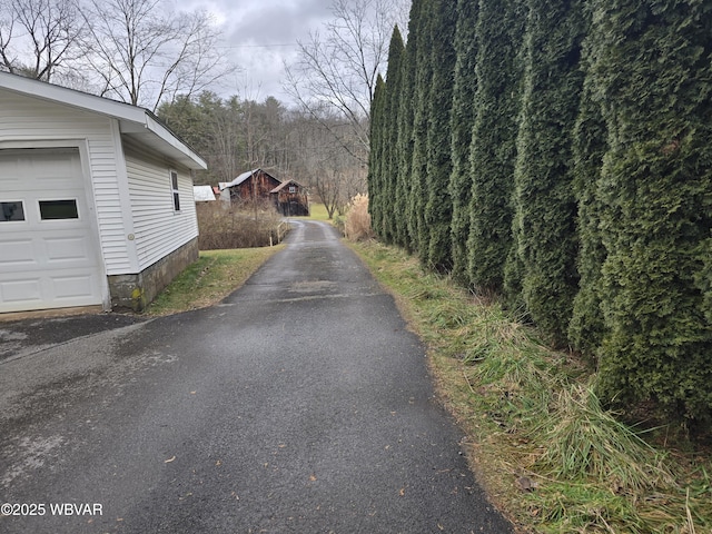 view of road with aphalt driveway