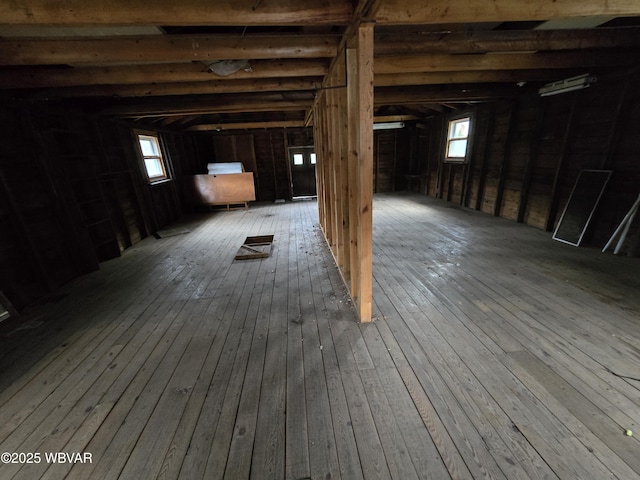 attic with a wealth of natural light