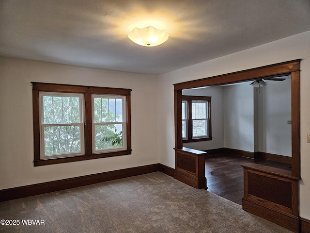 carpeted empty room featuring a wealth of natural light