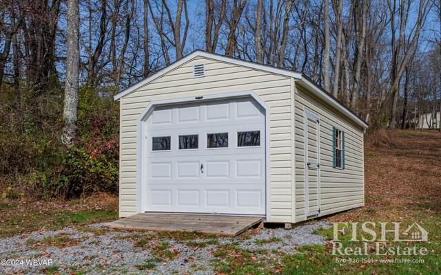 view of garage