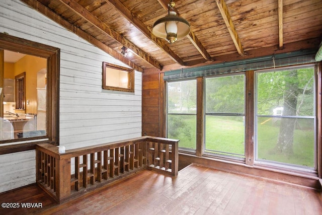 152 Carpenter St, Dushore, PA 18614 - unfurnished sunroom featuring healthy amount of natural light and beam ceiling