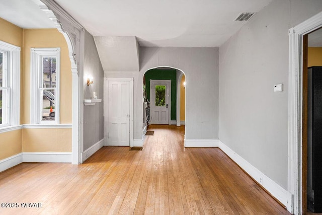 152 Carpenter St, Dushore, PA 18614 - foyer entrance with arched walkways and light wood-style floors