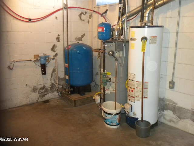 utilities featuring gas water heater