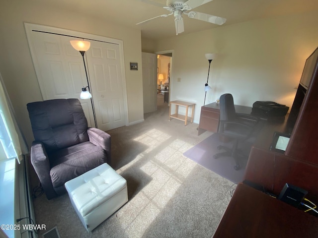 29 S Parsons Dr, Mill Hall, PA 17751 - office area with light carpet and a ceiling fan