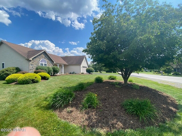 29 S Parsons Dr, Mill Hall, PA 17751 - view of side of property featuring stone siding and a yard
