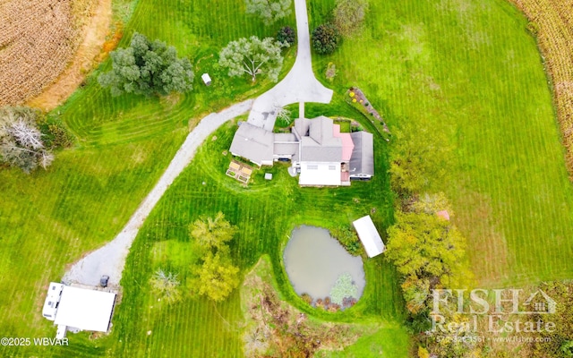 aerial view with a rural view