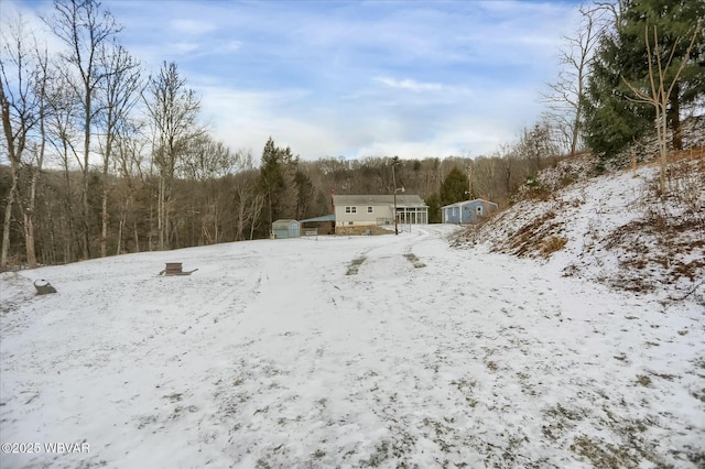 view of snowy yard