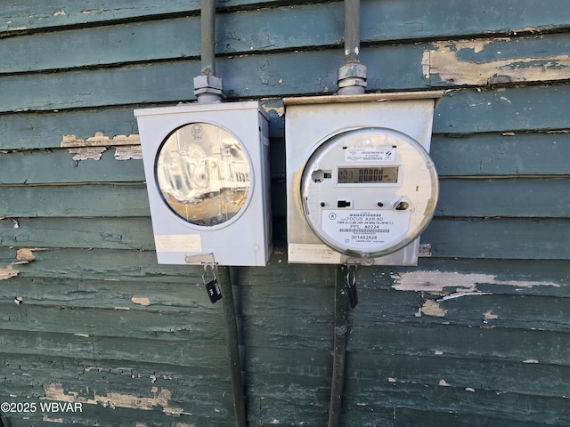 exterior details with electric meter