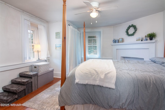 320 Carpenters Ln, Pennsdale, PA 17756 - bedroom with wood finished floors and a ceiling fan