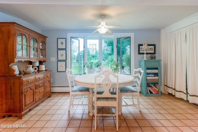320 Carpenters Ln, Pennsdale, PA 17756 - dining area with plenty of natural light, light tile patterned floors, and ceiling fan