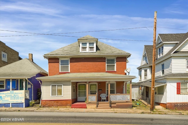 view of front of home with covered porch