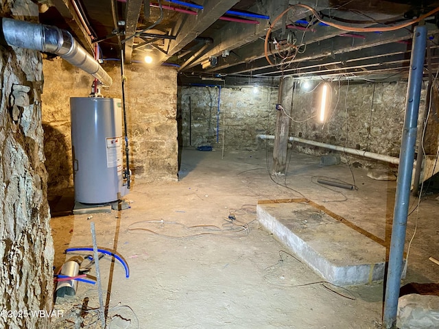 basement with gas water heater