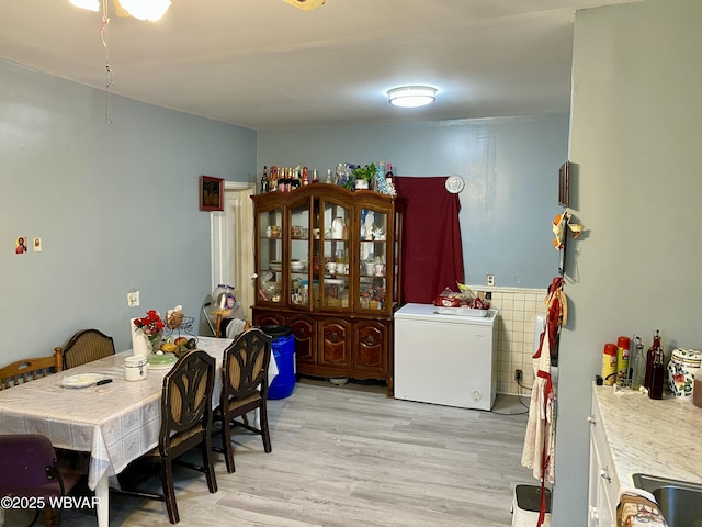 dining area featuring light hardwood / wood-style flooring