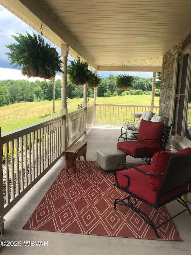 view of patio with a porch