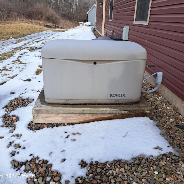 exterior details with a jacuzzi and a power unit