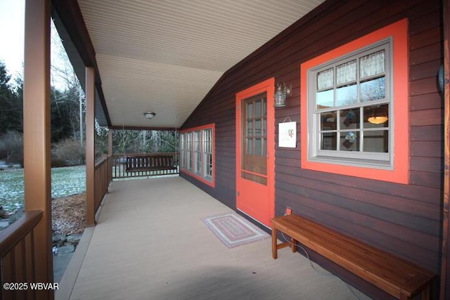 view of patio featuring a porch