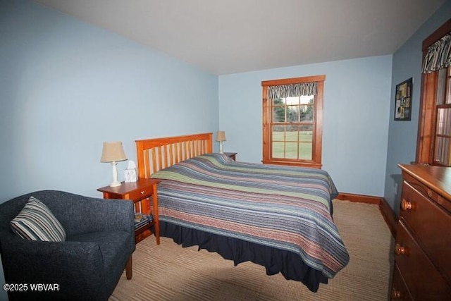 bedroom featuring carpet