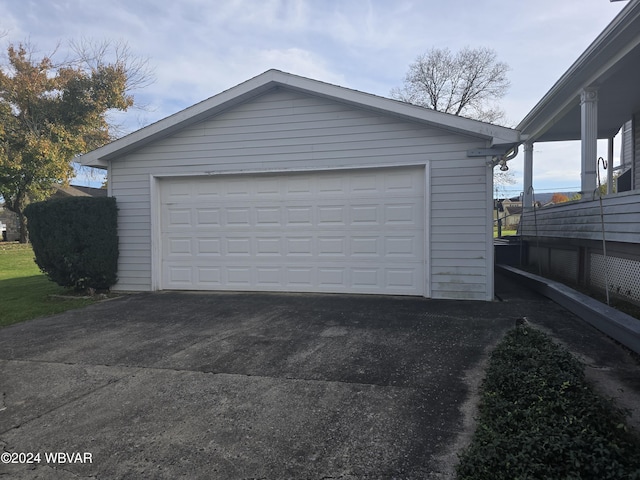 view of garage