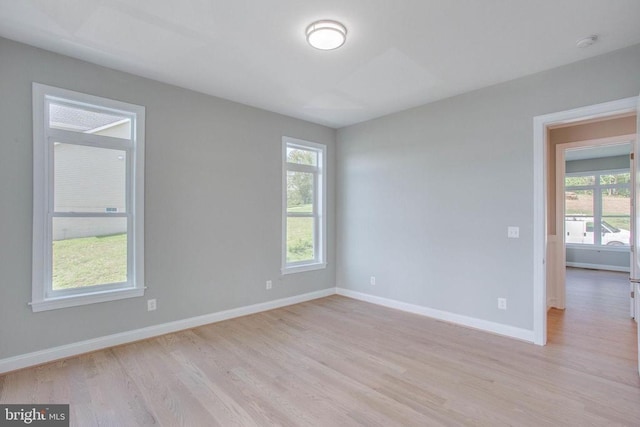 empty room featuring light hardwood / wood-style flooring