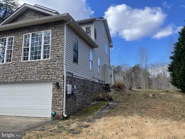 view of home's exterior featuring a garage