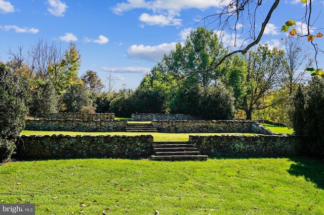 surrounding community featuring a lawn