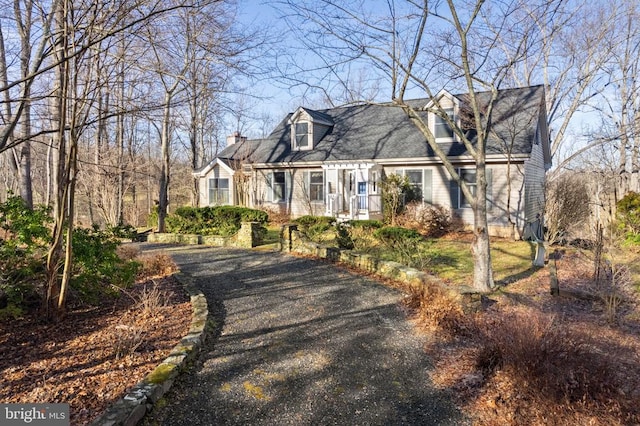 view of new england style home