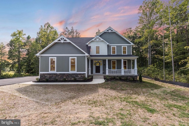 craftsman inspired home with a porch