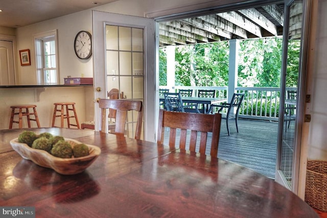 view of dining area