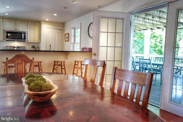 dining room featuring hardwood / wood-style flooring