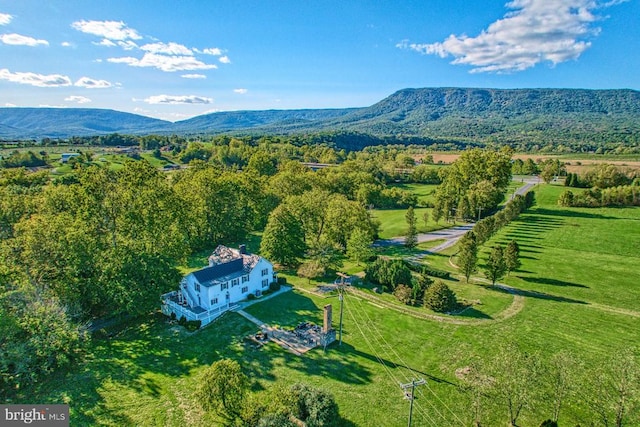 aerial view featuring a mountain view