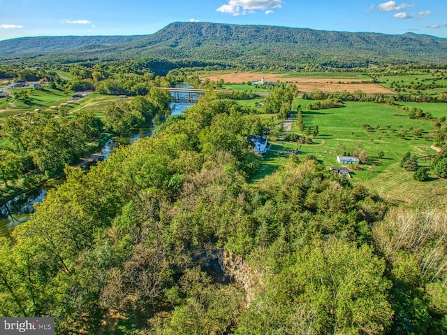 aerial view with a mountain view