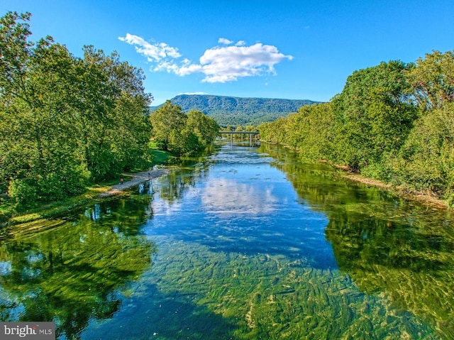 property view of water featuring a mountain view