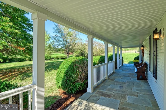 view of patio featuring covered porch