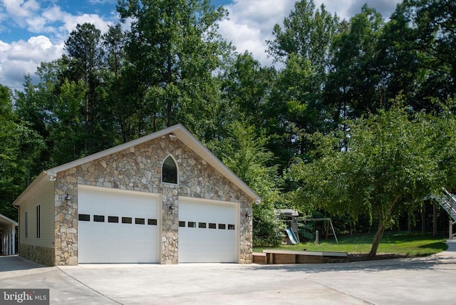 view of garage