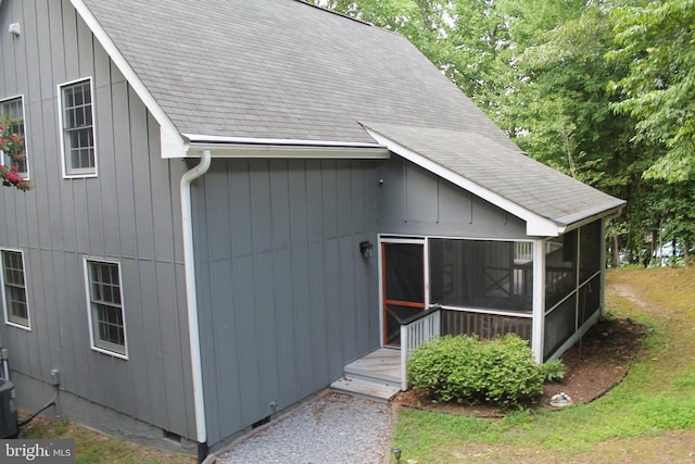 exterior space with a sunroom