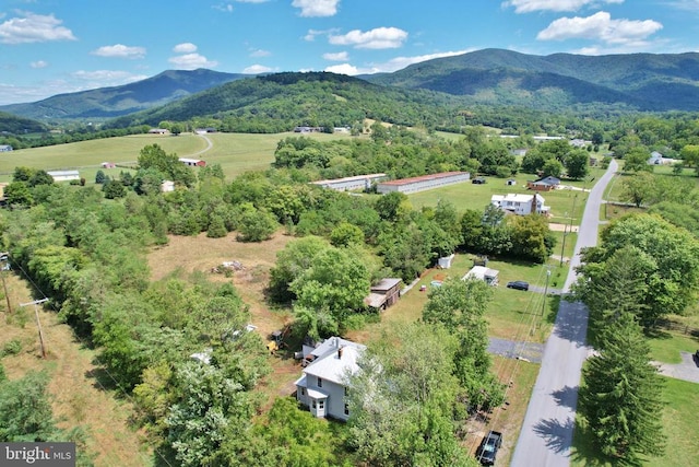 bird's eye view with a mountain view