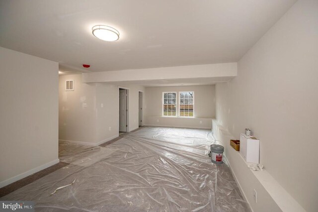 empty room with visible vents and baseboards