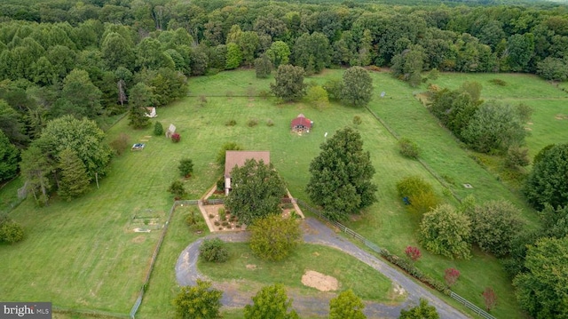 drone / aerial view with a rural view