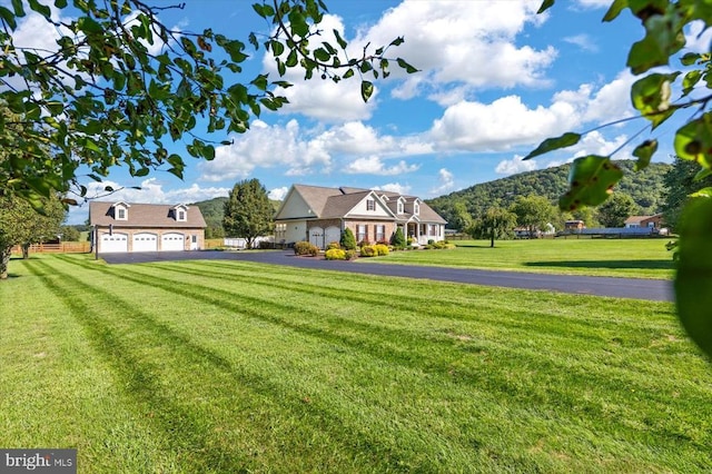 view of yard featuring a garage